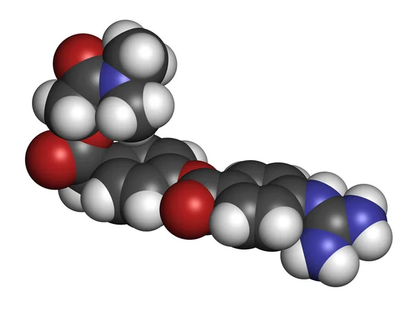 Camostat Drug Molecuul Serineproteaseremmer Onderzocht Voor Behandeling Van Covid Weergave — Stockfoto