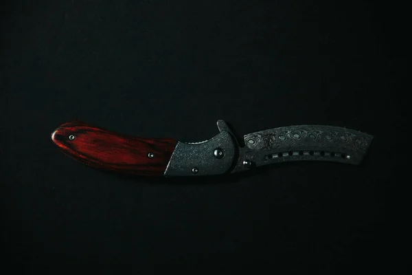 Карманный Нож Черном Фоне — стоковое фото