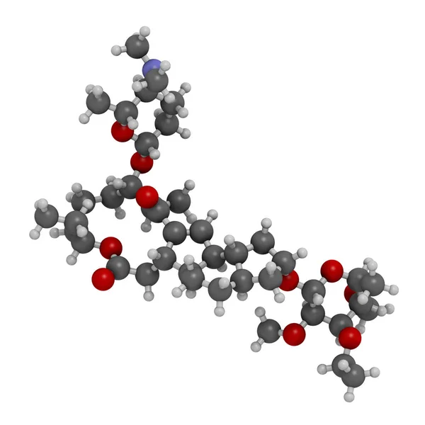 Spinetoram Insecticide Molecule Rendering Atoms Represented Spheres Conventional Color Coding — Stock Photo, Image