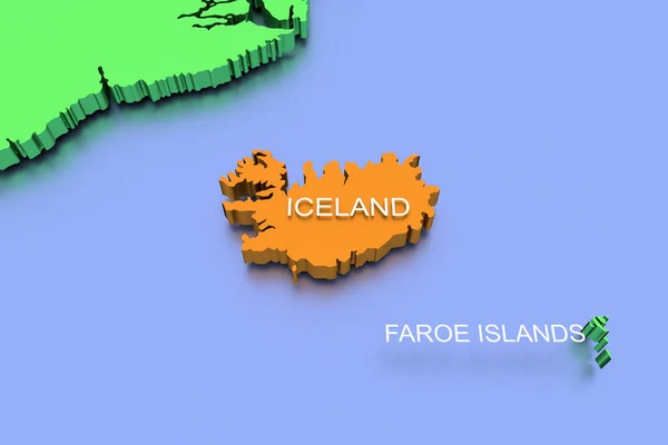 Renderowana Mapa Pandemii Wirusa Covid Jasnymi Kolorami Islandii — Zdjęcie stockowe