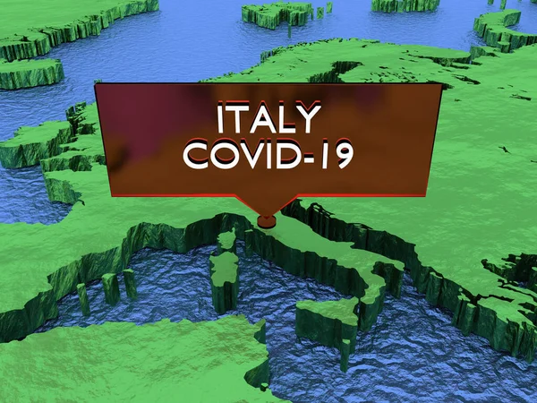 Een Kaart Van Het Covid Virus Europa Italië — Stockfoto