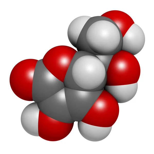 Ácido Eritórbico Molécula Conservante Alimentar Antioxidante Renderização Átomos São Representados — Fotografia de Stock
