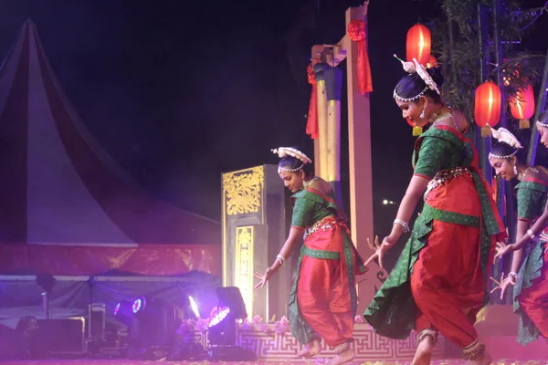 Malaysia Feb 2020 Een Close Van Een Dansgroep Het Podium — Stockfoto