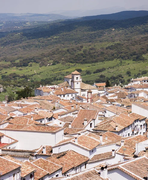 Vertical View White Mountain Village Grazalema Cadiz Province Andalusia Spain — Stock Photo, Image