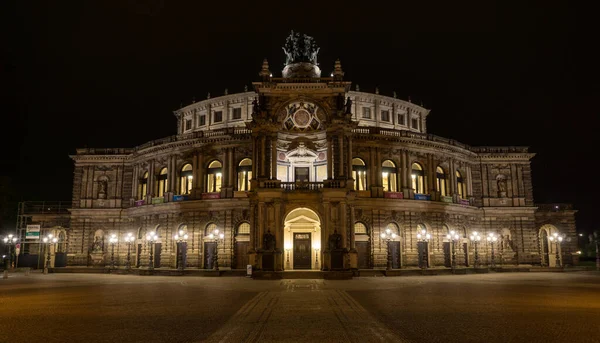 Vue Sur Célèbre Semperoper Opéra Dans Centre Historique Dresde Allemagne — Photo