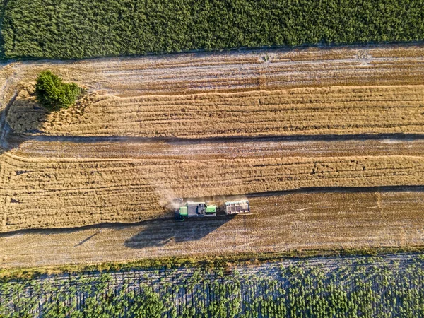 Çiftlik Arazilerinin Tarım Makinelerinin Üst Görüntüsü — Stok fotoğraf