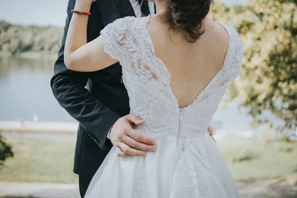 Sposa Sposo Durante Cerimonia Nuziale — Foto Stock