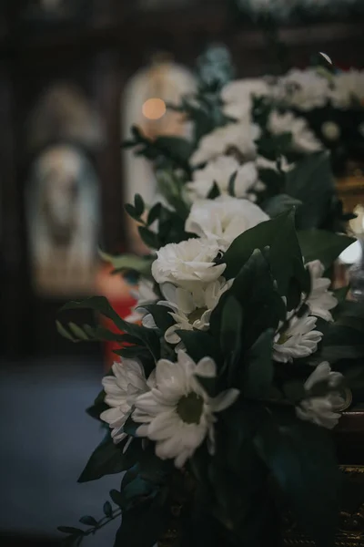 Ein Wunderschöner Mit Blumen Dekorierter Hochzeitsempfang — Stockfoto