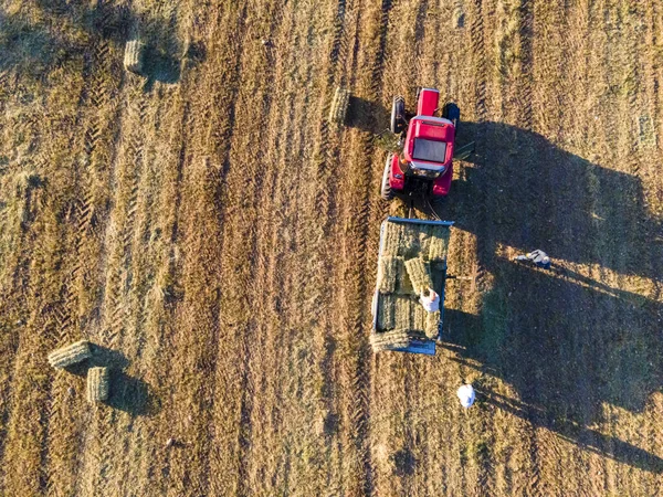 Bovenaanzicht Van Landbouwgrond Landbouwmachines — Stockfoto