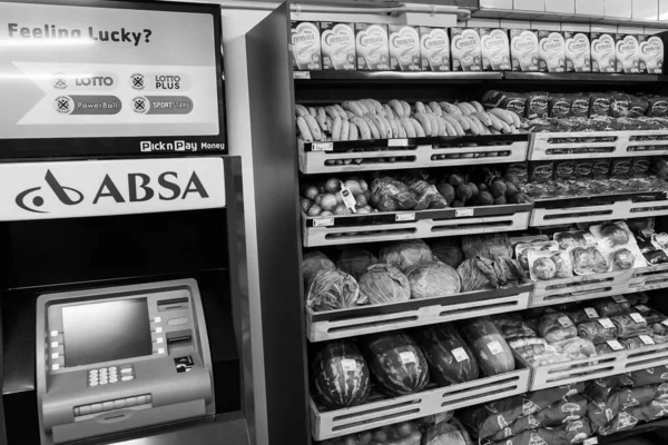 Johannesburg South Africa Jan 2021 Grayscale Fully Stocked Shelves Food — Stock Photo, Image