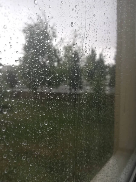 Una Vista Desde Ventana Después Lluvia — Foto de Stock