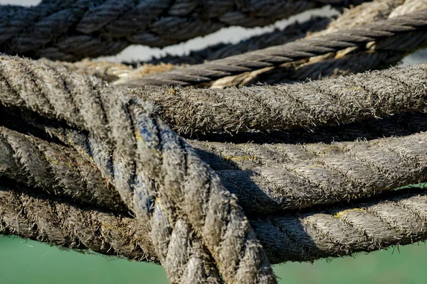 Selective Focus Shot Old Jute Rope — Stock Photo, Image