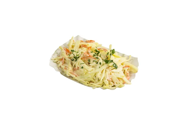 Coleslaw Salat Isoleret Hvid Baggrund - Stock-foto