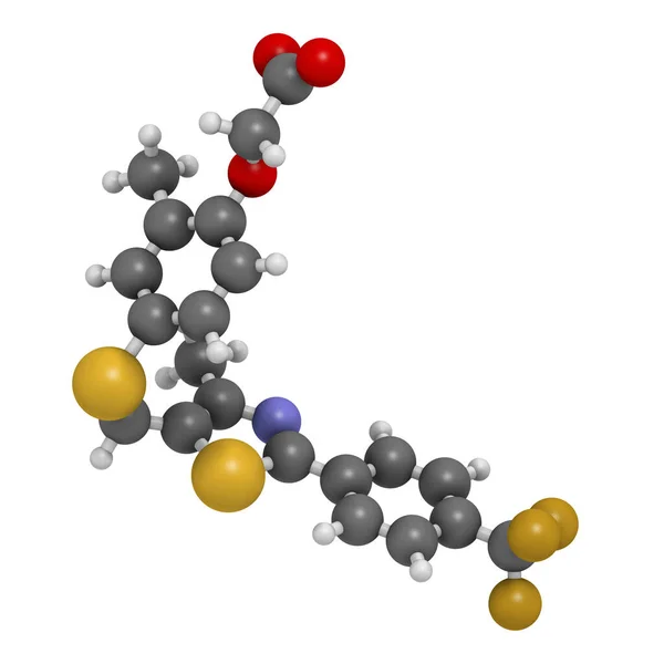 Gw501516 Endurobol Prestatieverhogende Drug Molecuul Illegaal Weergave Atomen Worden Weergegeven — Stockfoto