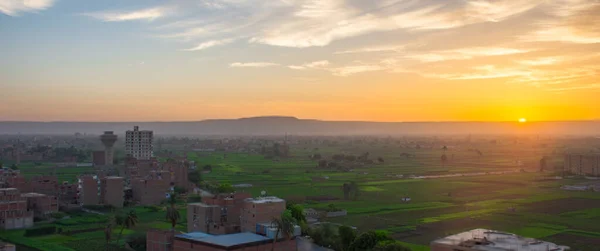 Zonsopgang Scène Van Naidah Dorp Met Bergen Achtergrond Grenzend Aan — Stockfoto