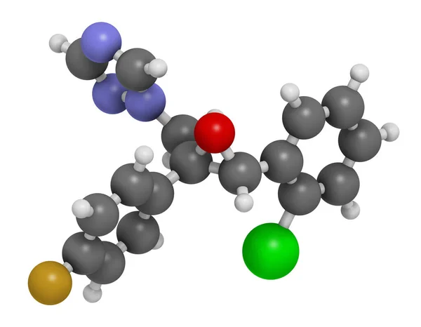 Molécula Pesticida Epoxiconazol Representación Los Átomos Representan Como Esferas Con —  Fotos de Stock