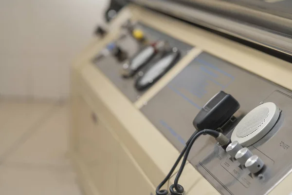 Closeup Shot Control Panel Hyperbaric Treatment Machine — Stock Photo, Image