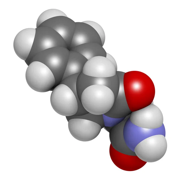 Fenilpiracetam Molécula Drogas Representación Los Átomos Representan Como Esferas Con —  Fotos de Stock