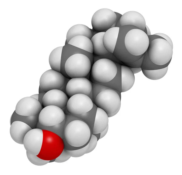 Μόριο Λουπεόλης Απόδοση Άτομα Εκπροσωπούνται Σφαίρες Συμβατικό Χρωματικό Κώδικα Υδρογόνο — Φωτογραφία Αρχείου