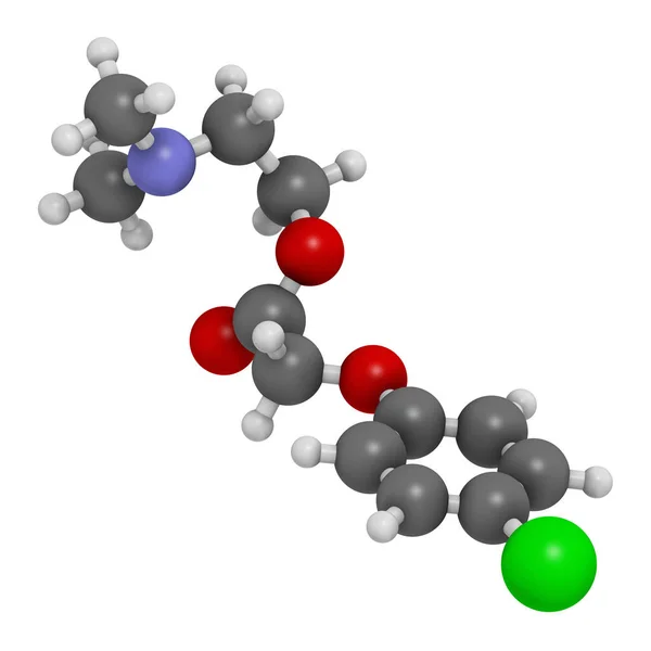 Meklofenoxát Nootróp Molekula Renderelés Atomok Hagyományos Színkódolású Gömbökként Vannak Ábrázolva — Stock Fotó