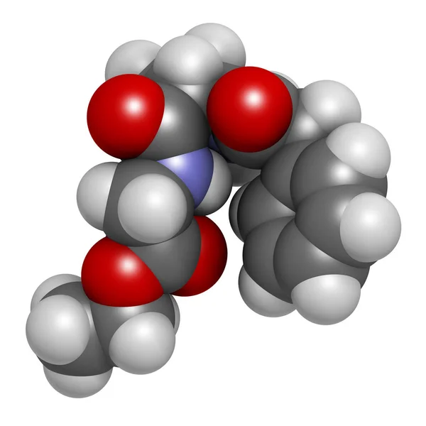 オムベラセタム系の薬物分子 3Dレンダリング 原子は従来のカラーコーディングを持つ球として表されます — ストック写真