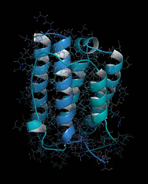 干扰素 Ifna2 3D渲染 该细胞因子的吡啶化类似物被用于治疗乙肝和丙肝感染 — 图库照片