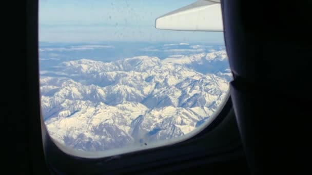 Vista Ventana Del Avión Desde Avión — Vídeo de stock