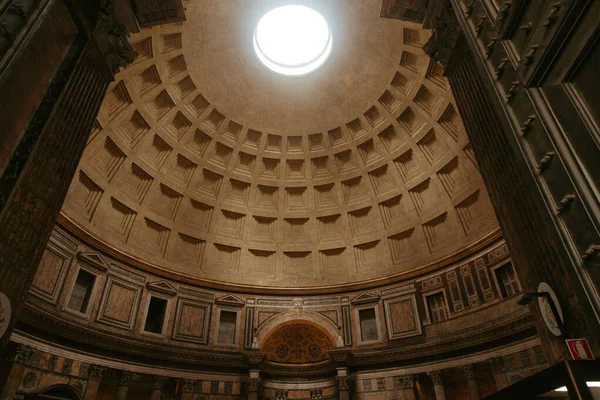 Intérieur Panthéon Rome Italie Avec Lumière Venant Sommet — Photo
