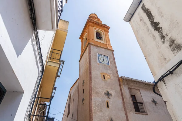 Low Angle Shot Bell Tower Church Serra Valencia — Stock Photo, Image