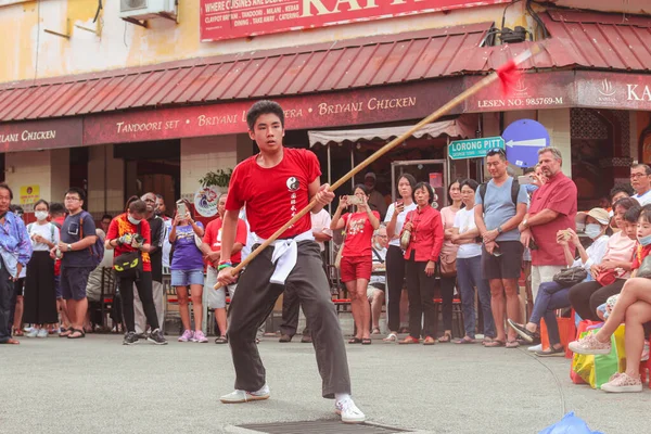 Georgetown Malaysia Feb 2020 Föreställning Den Traditionella Kampdansen Arts Music — Stockfoto