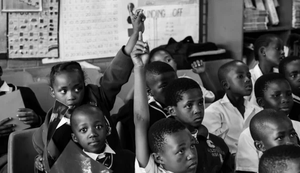 Johanesburg África Sul Janeiro 2021 Uma Escala Cinza Estudantes Africanos — Fotografia de Stock