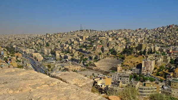 Ville Amman Jordanie Sous Ciel Bleu Citadelle — Photo