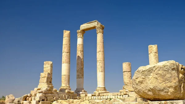 Rovine Della Cittadella Sotto Cielo Blu Giordania Amman — Foto Stock