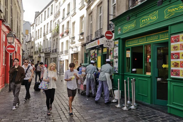 Paris França Junho 2015 Fallafel Kosher Middle Eastern Restaurant Jewish — Fotografia de Stock