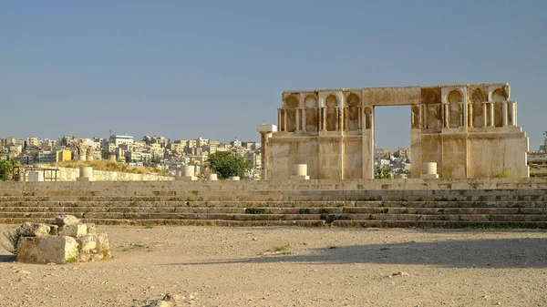 Rovine Della Cittadella Sotto Cielo Blu Giordania Amman — Foto Stock