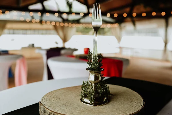 叉子咖啡馆装饰架的叉子 — 图库照片