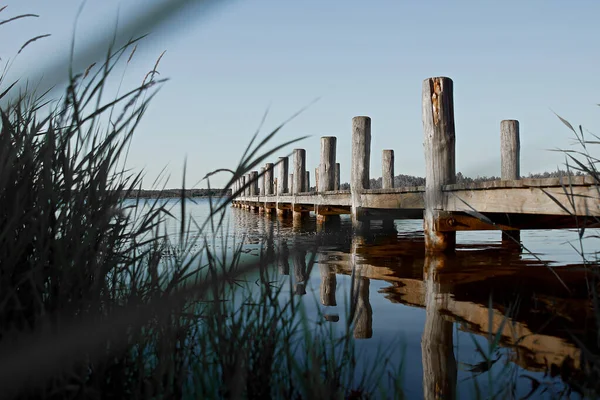 Wooden Pier Calm Water Daylight Royalty Free Stock Images