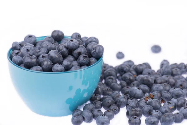 Blueberries Isolated White Background Fresh Fruits Blue Bowl — Stock Photo, Image