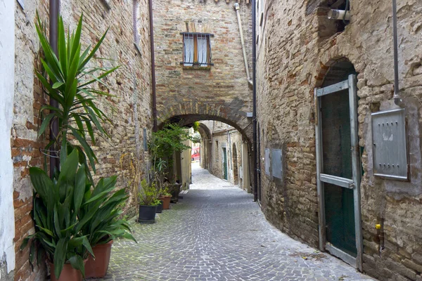 Eine Gasse Ripatransone Italien Bei Tag — Stockfoto