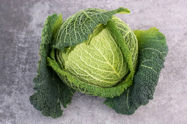 Grüner Frischer Wirsing Vegane Kost Gemüse Isolierter Leerer Kopierraum — Stockfoto