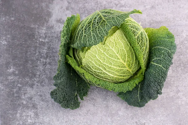 Grüner Frischer Wirsing Vegane Kost Gemüse Isolierter Leerer Kopierraum — Stockfoto