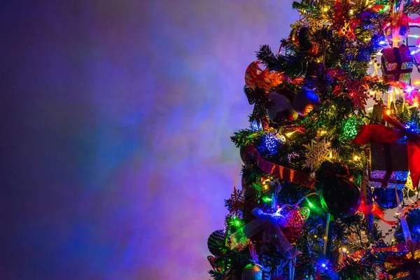 Krásné Vánoční Dekorace Světla Vánočním Stromečku — Stock fotografie