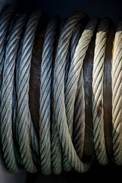 Closeup Shot Old Thick Rope Detail — Stock Photo, Image