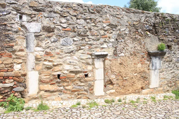 Closeup Wall Ruins Old Columns — Stock Photo, Image