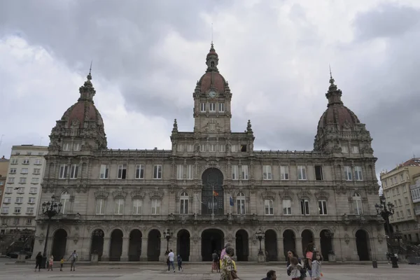 Coruna Španělsko Července 2021 Catedral Santiago Lidmi Kráčejícími Před Ním — Stock fotografie