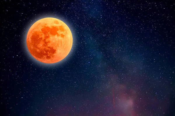 Den Jäkla Månen Stjärnhimlen — Stockfoto