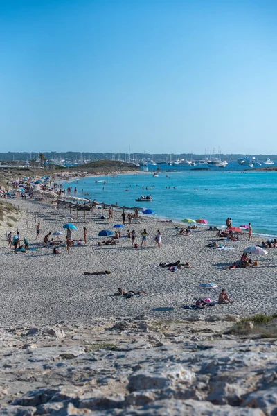Formentera Spain Jul 2021 People Enjoying Beaches Ses Illetes Formentera — Stock Photo, Image