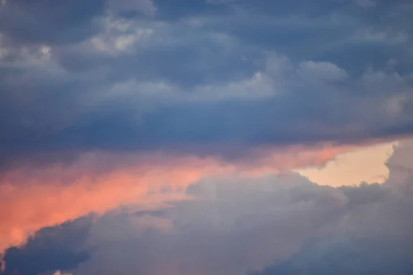 Une Vue Panoramique Ciel Avec Des Nuages Coucher Soleil — Photo