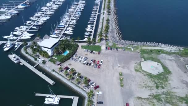 Aerial Footage City Port — Stock Video