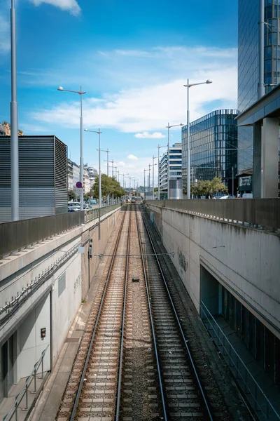 View Railway Modern City Daylight — Stock Photo, Image